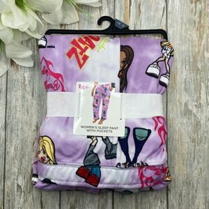 Women’s Juniors’ Bratz Print Comfy Lounge Pajama Sleep Pants, Size 3X
